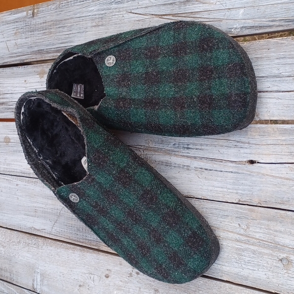 Birkenstock Other - BIRKENSTOCK ZERMATT FOREST GREEN WOOL MULES SLIPPERS